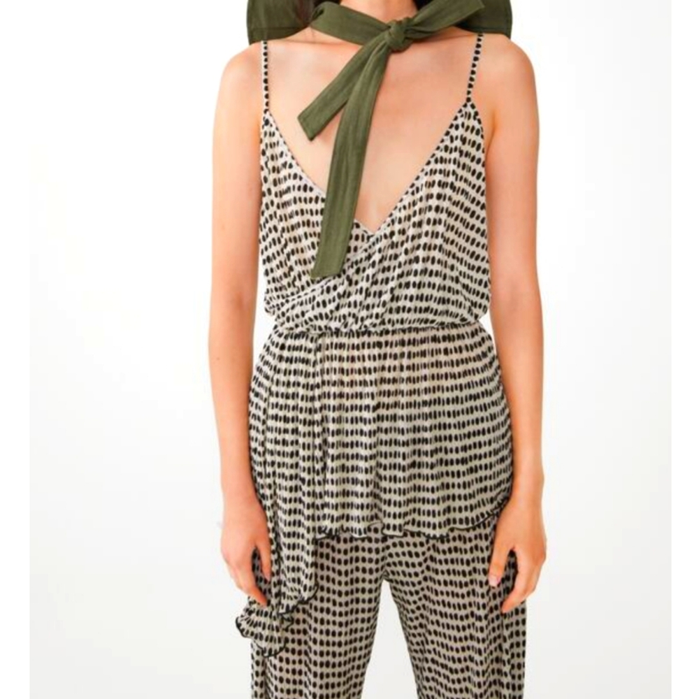 Zara asymmetrical polka dot top